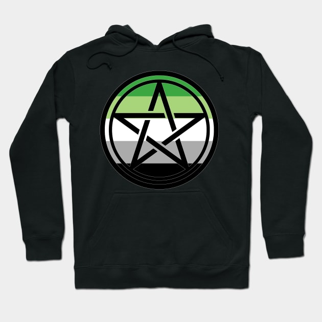 Large Print Pentacle LGBT Flag Aromantic Hoodie by aaallsmiles